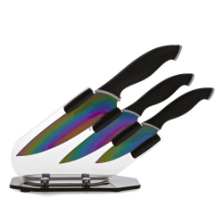 Couteaux de cuisine en titane avec support, Pradel