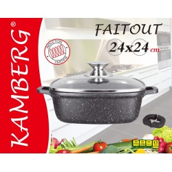Stockpot carré 24 cm stone-coated | Chez l'aveyronnais