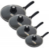 4 Poêles 20/24/28/32 cm en pierre, Grand chef professionnel 4 Poêles 20/24/28/32 cm en pierre, Grand chef professionnel