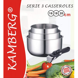 3 saucepans 16 /18/20 cm, Kamberg | Chez l'aveyronnais