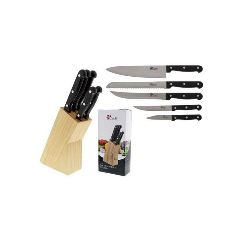 Bloc bois 5 Couteaux de cuisine, pradel excellence