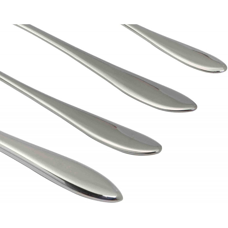 Lot 24 Couverts Imperial Acier Inox Poignée Transparente – Set Complet 6 Personnes, Élégant Et Résistant, Cuillères Fourchettes Couteaux