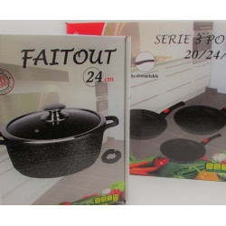 3 frying pans 20/24/28 cm and stockpot | Chez l'aveyronnais