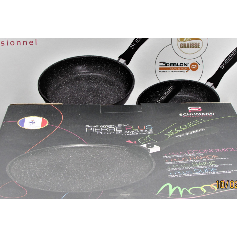 Crêpière Induction Schumann Professionnel - 28cm - Revêtement Grêlon C3+