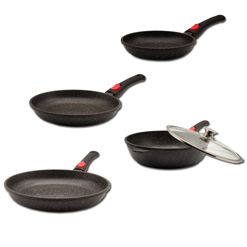 3 frying pans 20/24/28 cm and sauté | Chez l'aveyronnais