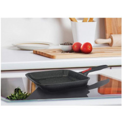 Grill 26 cm VOLNA ( PRADEL)revêtement pierre - manche amovible - Garanti sans PFOA