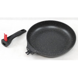 Poêle 32 cm VOLNA ( PRADEL)revêtement pierre - manche amovible - Garanti sans PFOA