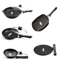 Poêles 24/28/32 cm, grill et crêpière 28 cm Schumann professionnel