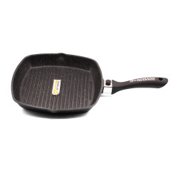Sauteuse 28 cm + grill 28 cm en pierre, et 6 couteaux titane Schumann professionnel