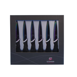 Sauteuse 28 cm + grill 28 cm en pierre, et 6 couteaux titane Schumann professionnel