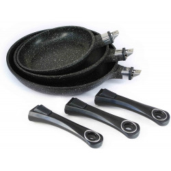 Set of 3 frying pans 20/24/28 Pradel | Chez l'aveyronnais