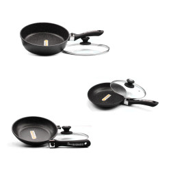 2 Poêles 20/24 cm et sauteuse 28 cm, Schumann professionnel