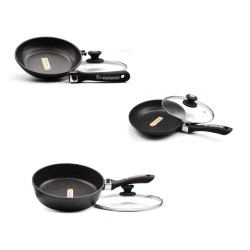 2 Poêles 24/28 cm et sauteuse 28 cm, Schumann professionnel