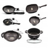 3 Poêles 20/24/28 cm + wok 32 cm + grill 28 cm + faitout 28 cm en pierre, Schumann