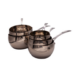 5 saucepans stainless steel | Chez l'aveyronnais