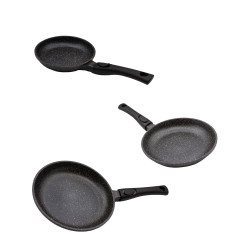 3 casseroles + 3 poêles + grill en pierre Pradel luxe