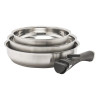 Lot de 3 Poêles TE CUISINE INOX 18/10 diamètres 20-24et 28 cm