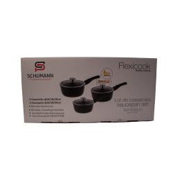 3 casseroles 16/18/20 cm en pierre, Schumann professionnel