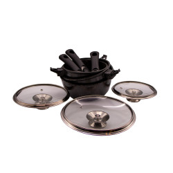 3 casseroles 16/18/20 cm en pierre, Schumann professionnel