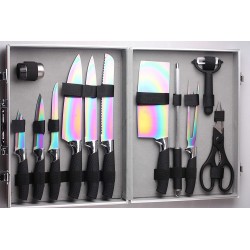 Knife case of kitchen knives titanium | Chez l'aveyronnais