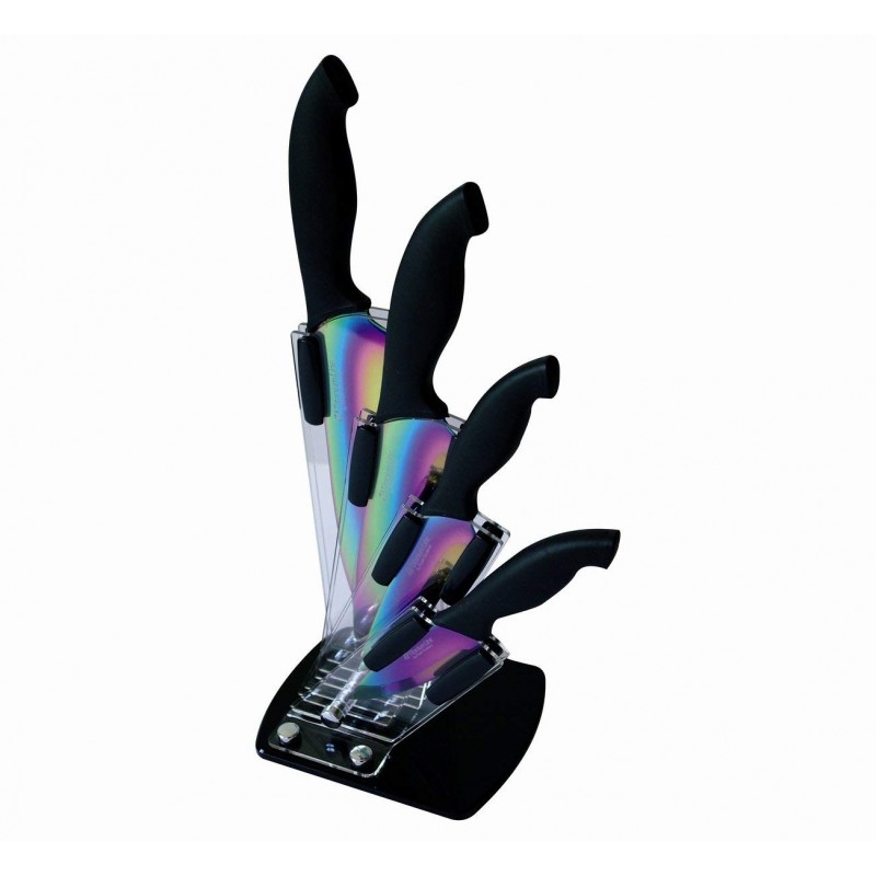 Kitchen knives titanium with support | Chez l'aveyronnais