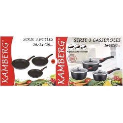 3 casseroles +3 poêles20/24/28 en pierre, Kamberg