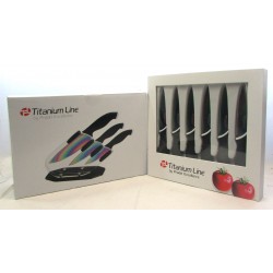 3 couteaux et 6 couteaux a steak en titane, pradel