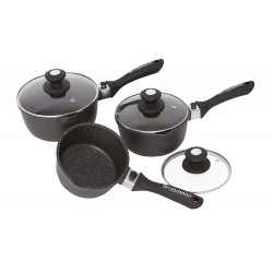 3 saucepans + crepe pan 28 cm | Chez l'aveyronnais